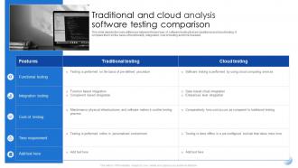 Traditional And Cloud Analysis Software Testing Comparison