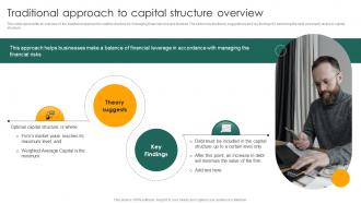Traditional Approach To Capital Structure Overview Capital Structure Approaches For Financial Fin SS