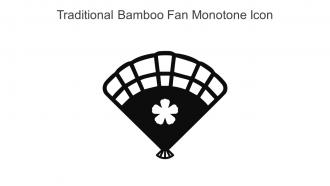 Traditional Bamboo Fan Monotone Icon In Powerpoint Pptx Png And Editable Eps Format
