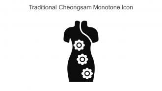 Traditional Cheongsam Monotone Icon In Powerpoint Pptx Png And Editable Eps Format