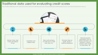 Traditional Data Used For Evaluating Credit Scores Credit Scoring And Reporting Complete Guide Fin SS