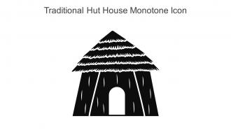 Traditional Hut House Monotone Icon In Powerpoint Pptx Png And Editable Eps Format