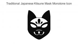 Traditional Japanese Kitsune Mask Monotone Icon In Powerpoint Pptx Png And Editable Eps Format
