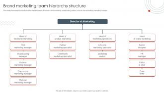 Traditional Marketing Approaches Brand Marketing Team Hierarchy Structure