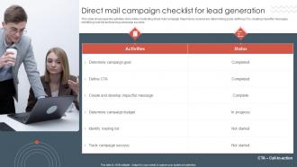Traditional Marketing Approaches Direct Mail Campaign Checklist For Lead Generation
