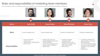 Traditional Marketing Approaches Roles And Responsibilities Of Marketing Team Members