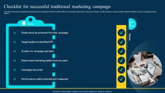 Traditional Marketing Channel Analysis Checklist For Successful Traditional Marketing Campaign