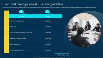 Traditional Marketing Channel Analysis Direct Mail Campaign Checklist For Lead Generation