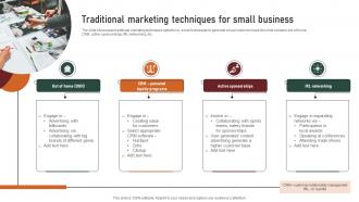 Traditional Marketing Techniques For Small Business