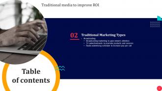 Traditional Media To Improve ROI Powerpoint Presentation Slides MKT CD