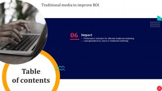 Traditional Media To Improve ROI Powerpoint Presentation Slides MKT CD