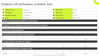 Traditional VS New Performance Employee Self Performance Evaluation Form