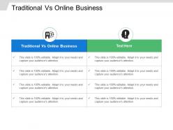 Traditional vs online business ppt powerpoint presentation file display cpb