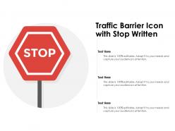 Traffic barrier icon with stop written