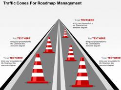 Traffic cones for roadmap management flat powerpoint design