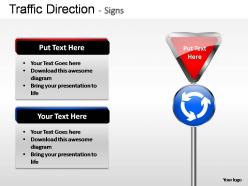 Traffic direction signs powerpoint presentation slides