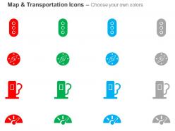 Traffic lights compass fuel dashboard ppt icons graphics