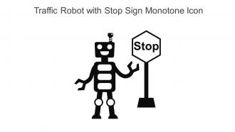 Traffic Robot With Stop Sign Monotone Icon In Powerpoint Pptx Png And Editable Eps Format