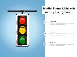 Traffic signal light with blue sky background