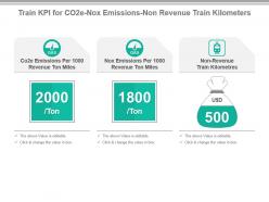 Train kpi for co2e nox emissions non revenue train kilometers powerpoint slide