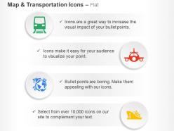 Train plane global travel ship ppt icons graphics