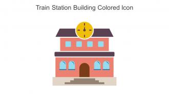 Train Station Building Colored Icon In Powerpoint Pptx Png And Editable Eps Format
