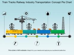 Train tracks railway industry transportation concept pie chart