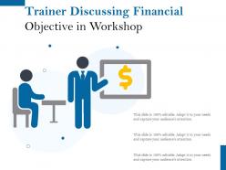Trainer discussing financial objective in workshop