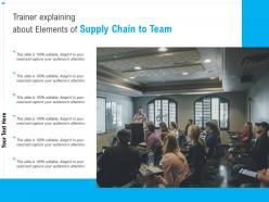 Trainer explaining about elements of supply chain to team