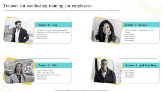 Trainers For Conducting Training For Employees Developing And Implementing