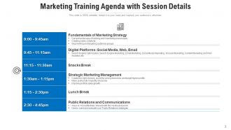 Training Agenda Evaluation Marketing Communications Management