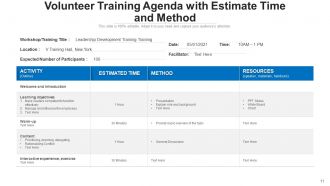 Training Agenda Evaluation Marketing Communications Management