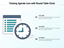 Training agenda icon with round table clock