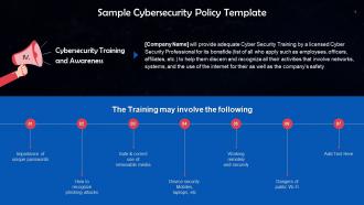 Training And Awareness About Cybersecurity Policy Training Ppt