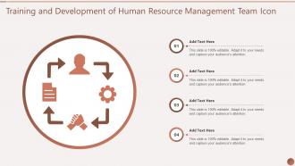 Training And Development Of Human Resource Management Team Icon