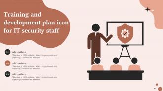 Training And Development Plan Icon For IT Security Staff