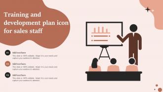 Training And Development Plan Icon For Sales Staff