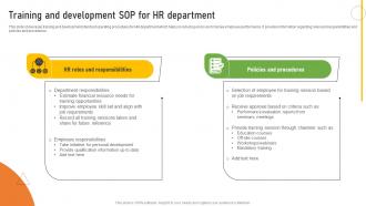 Training And Development Sop For HR Department