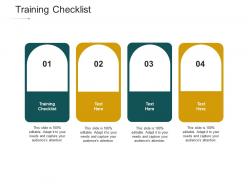 Training checklist ppt powerpoint presentation infographics good cpb