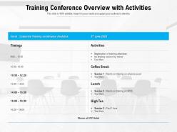 Training Conference Overview With Activities