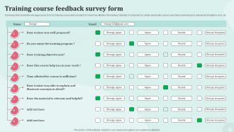 Training Course Feedback Survey Form Survey SS