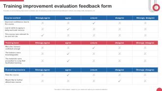 Training Improvement Evaluation Feedback Form