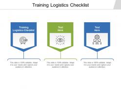 Training logistics checklist ppt powerpoint presentation styles example cpb
