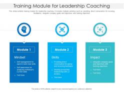 Training module for leadership coaching