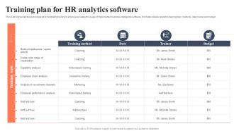 Training Plan For HR Analytics Software Bi For Human Resource Management