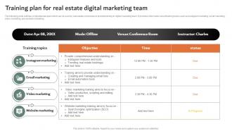 Training Plan For Real Estate Digital Marketing Team Online And Offline Marketing Strategies MKT SS V