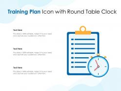 Training plan icon with round table clock