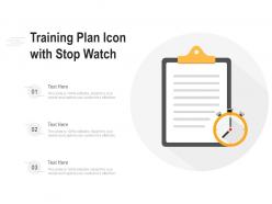 Training plan icon with stop watch
