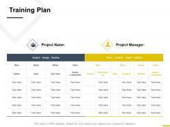 Training plan project ppt powerpoint presentation file show