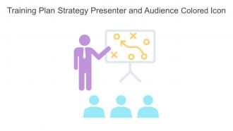 Training Plan Strategy Presenter And Audience Colored Icon In Powerpoint Pptx Png And Editable Eps Format
